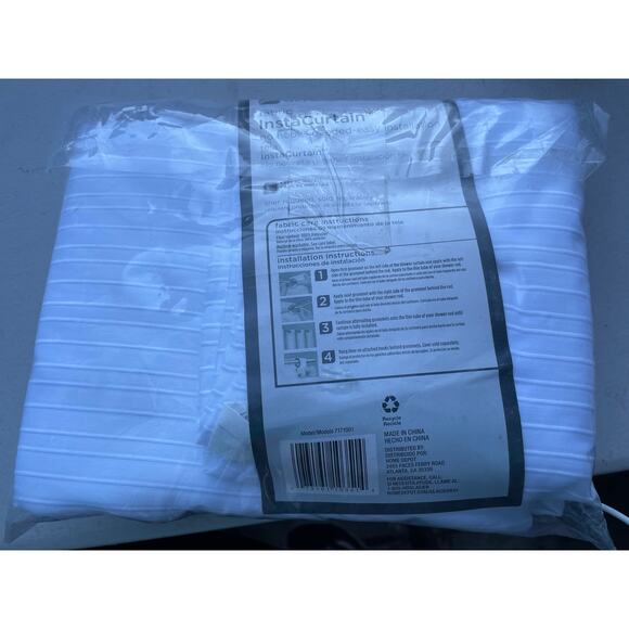Glacier Bay 71 in. x 74 in. White Fabric InstaCurtain - Picture 5 of 5